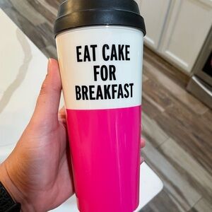 Kate Spade insulated coffee or beverage tumbler. “Eat Cake for Breakfast!”